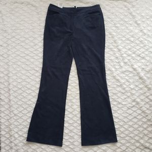 BCBGMaxAzria Navy Blue Faux Suede Bootcut Pants